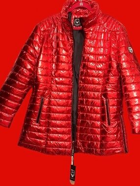 NWT WHITE MARK WOMENS’ STUNNER RED PUFFER JACKET with POCKETS SIZE 3XL